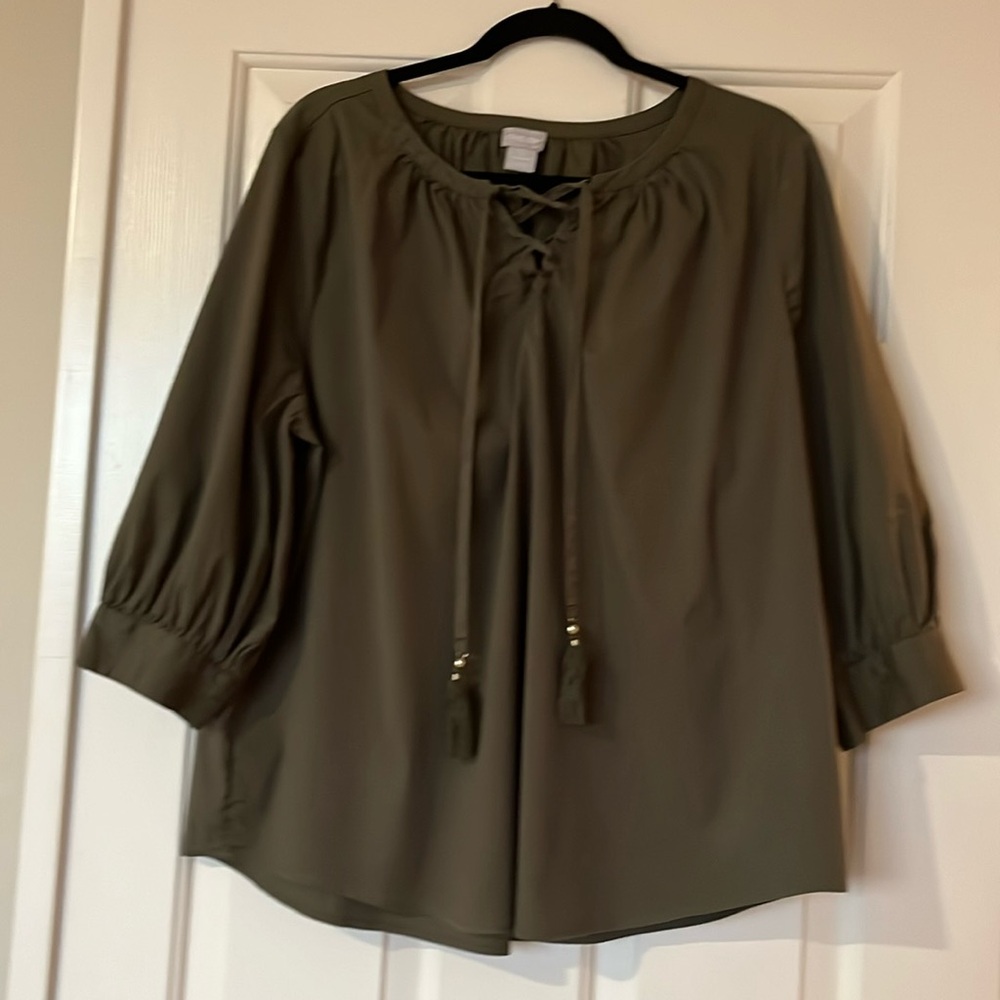 Chico’s- three-quarter long sleeve blouse